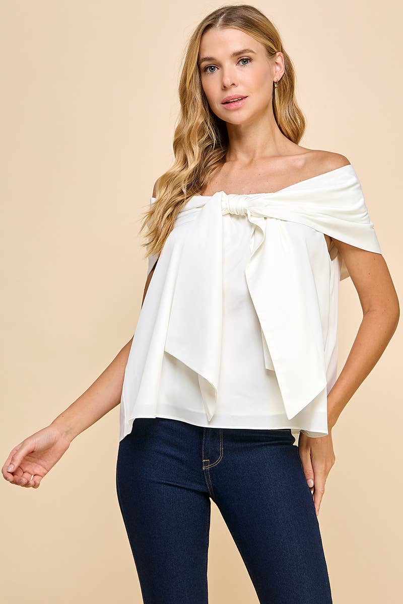 Off The Shoulder Bow Top - Ever Trendy Essentials