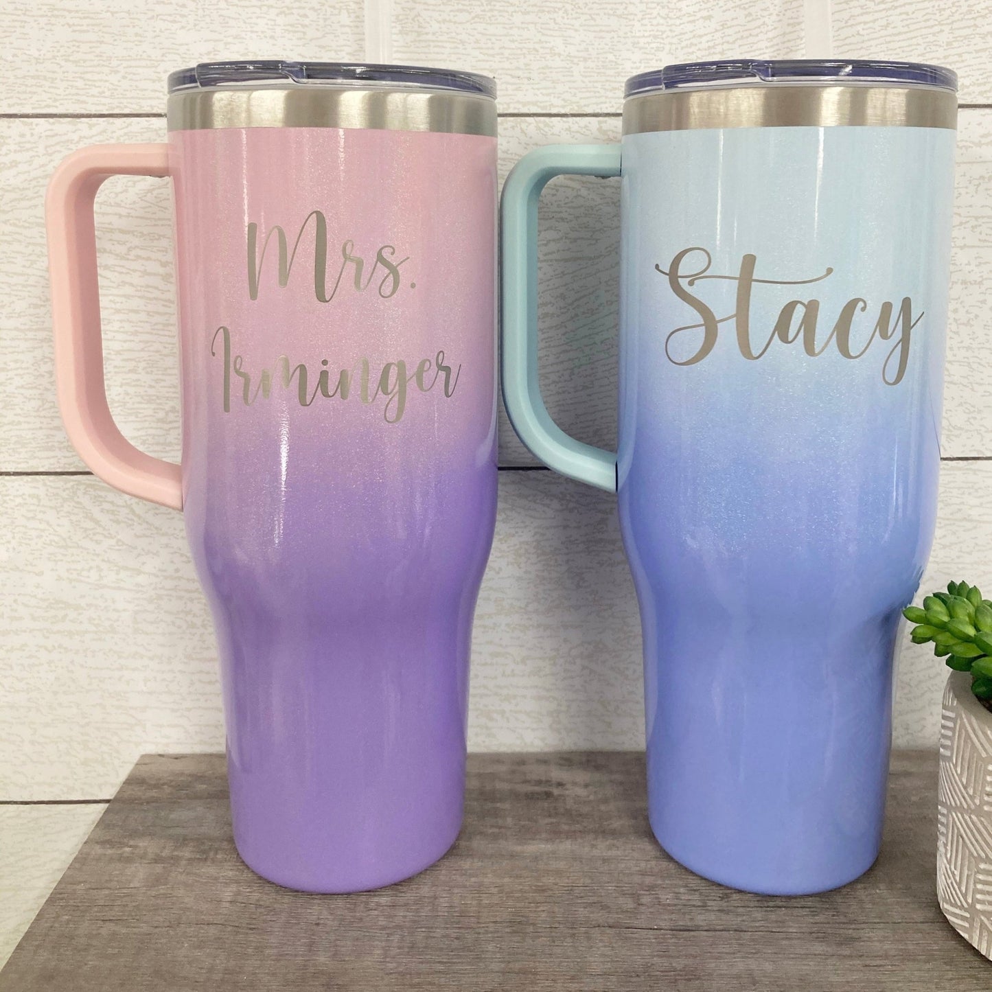 Personalized 40 oz Charger Tumbler with Handle - Ever Trendy Essentials