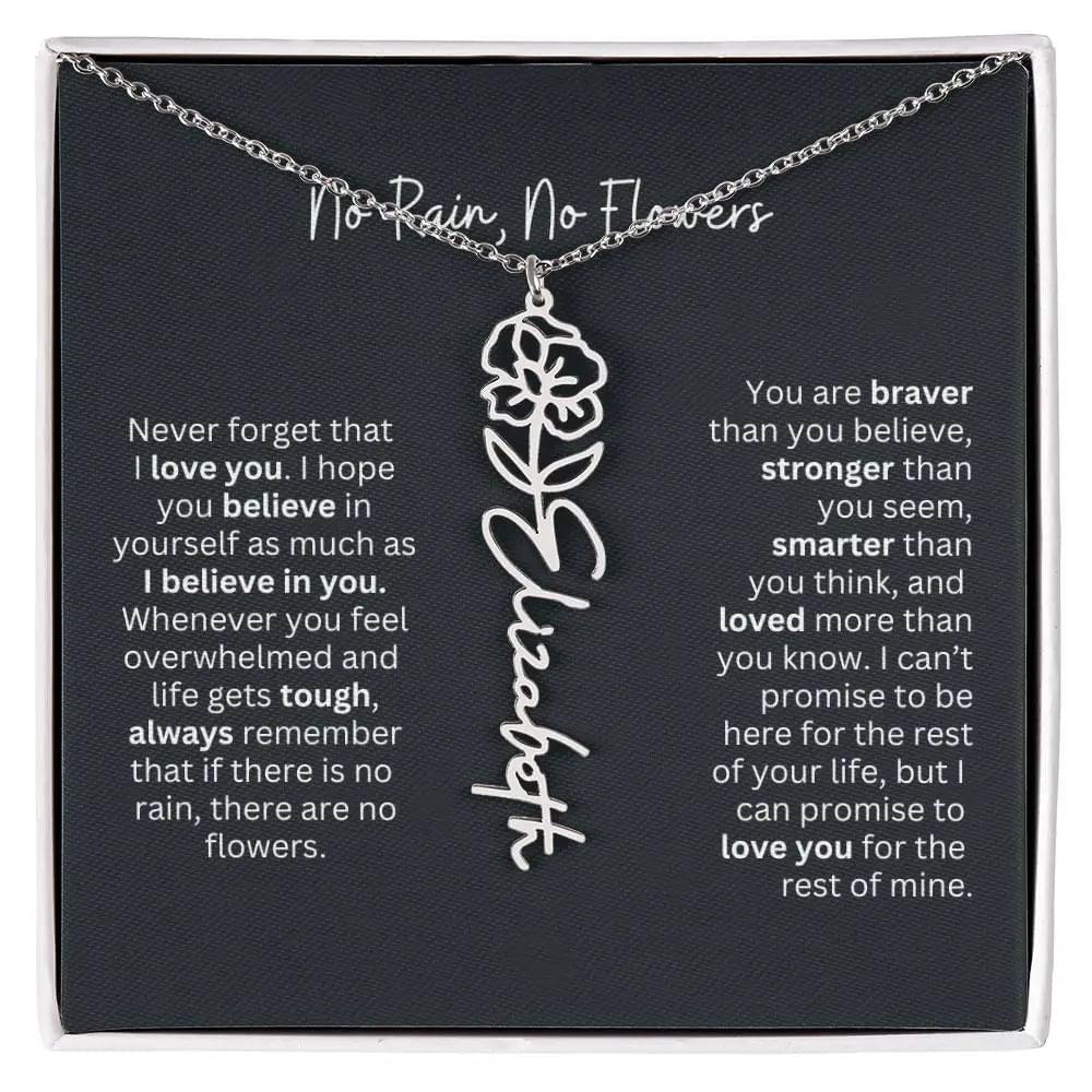 Personalized Flower Name Necklace - Ever Trendy Essentials