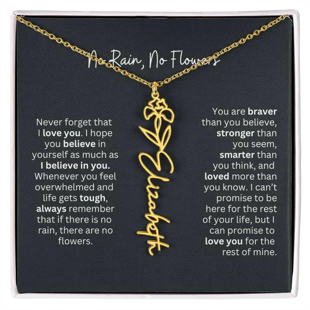 Personalized Flower Name Necklace - Ever Trendy Essentials