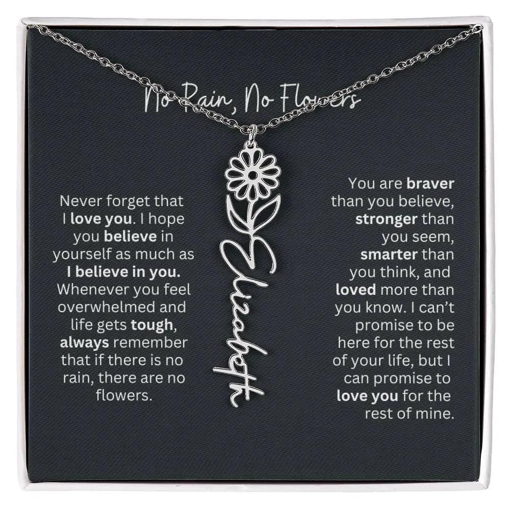 Personalized Flower Name Necklace - Ever Trendy Essentials