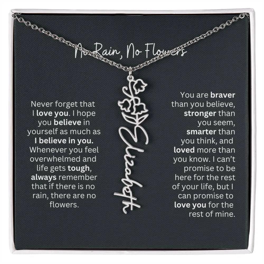 Personalized Flower Name Necklace - Ever Trendy Essentials