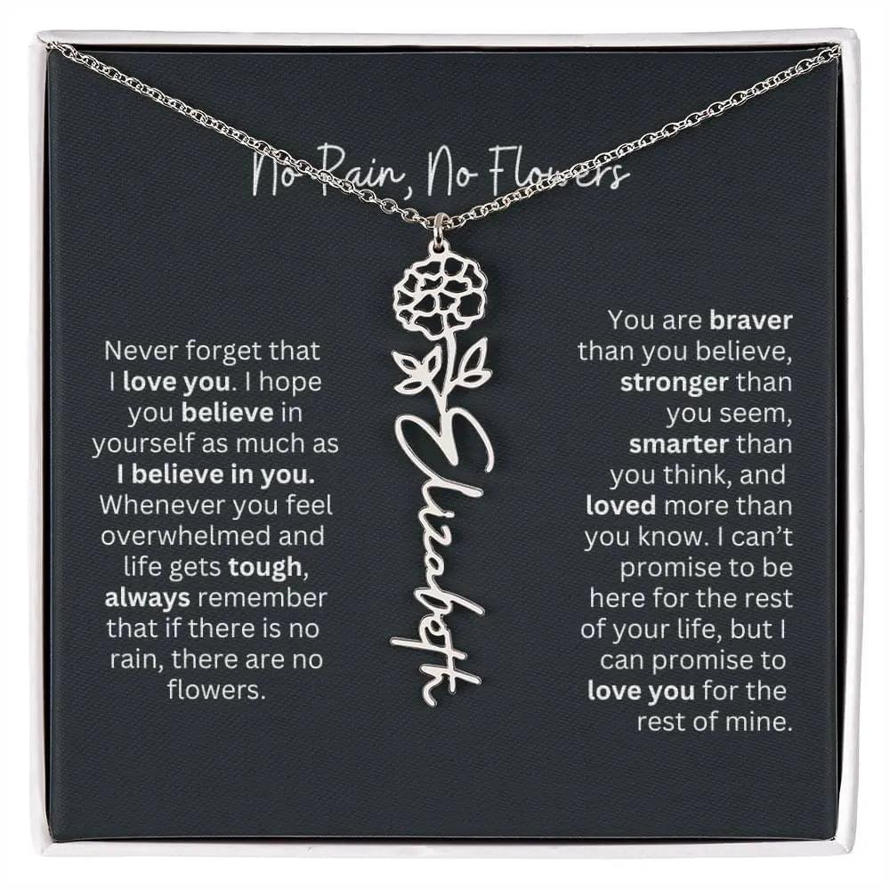 Personalized Flower Name Necklace - Ever Trendy Essentials