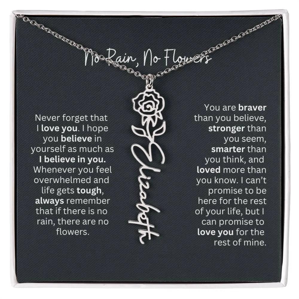 Personalized Flower Name Necklace - Ever Trendy Essentials