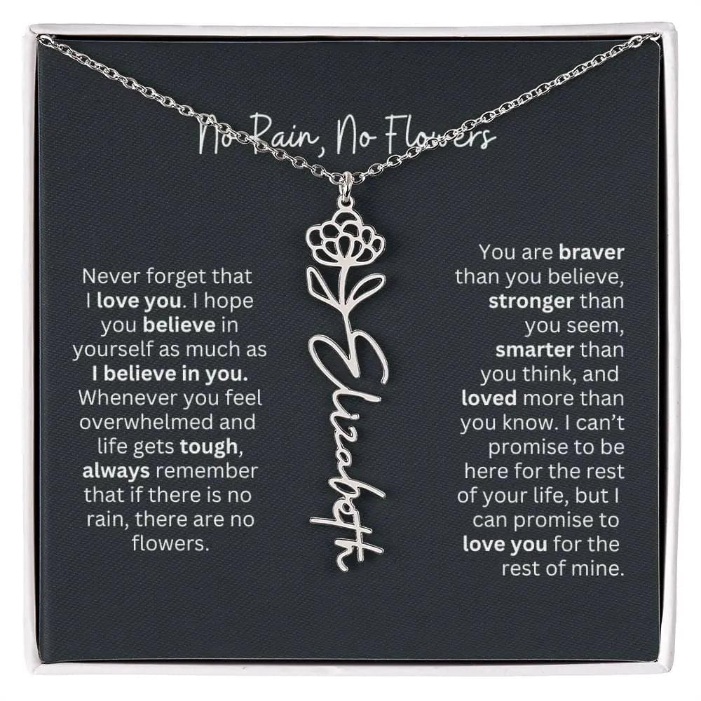 Personalized Flower Name Necklace - Ever Trendy Essentials