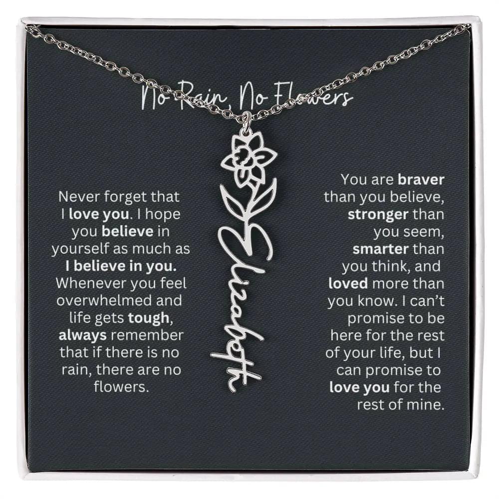 Personalized Flower Name Necklace - Ever Trendy Essentials