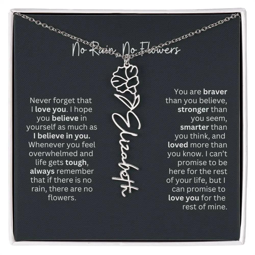 Personalized Flower Name Necklace - Ever Trendy Essentials