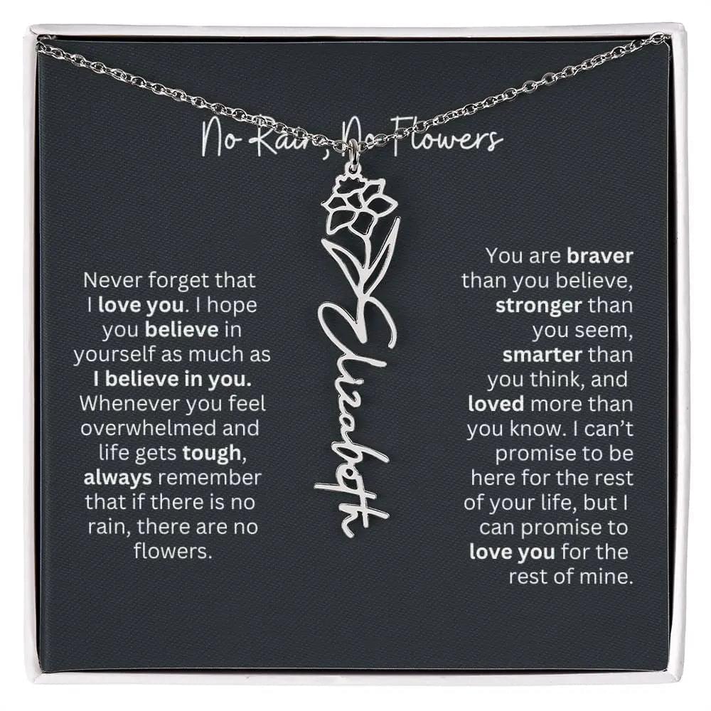 Personalized Flower Name Necklace - Ever Trendy Essentials