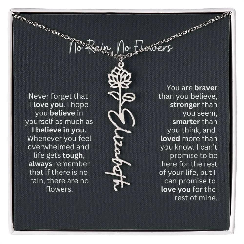 Personalized Flower Name Necklace - Ever Trendy Essentials