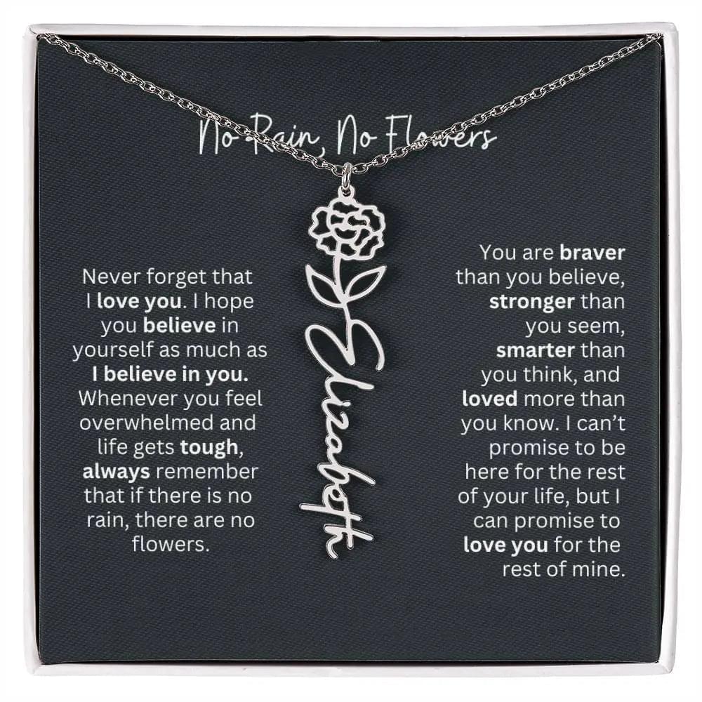 Personalized Flower Name Necklace - Ever Trendy Essentials