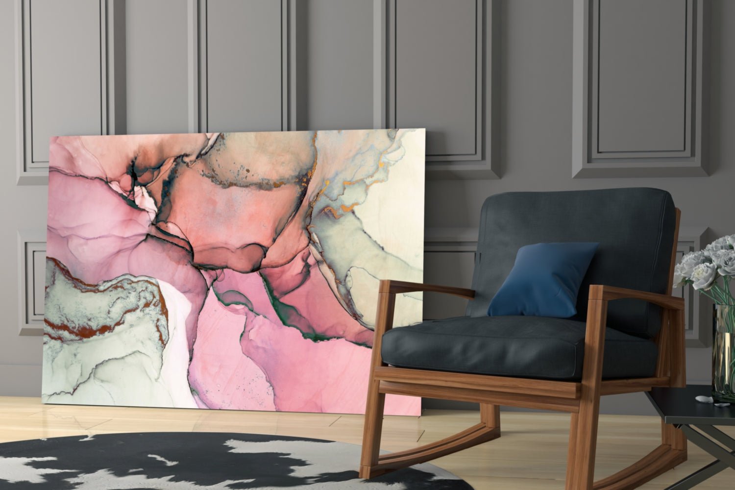 Pink Marble Pattern Glass Wall Art Daughter - Ever Trendy Essentials
