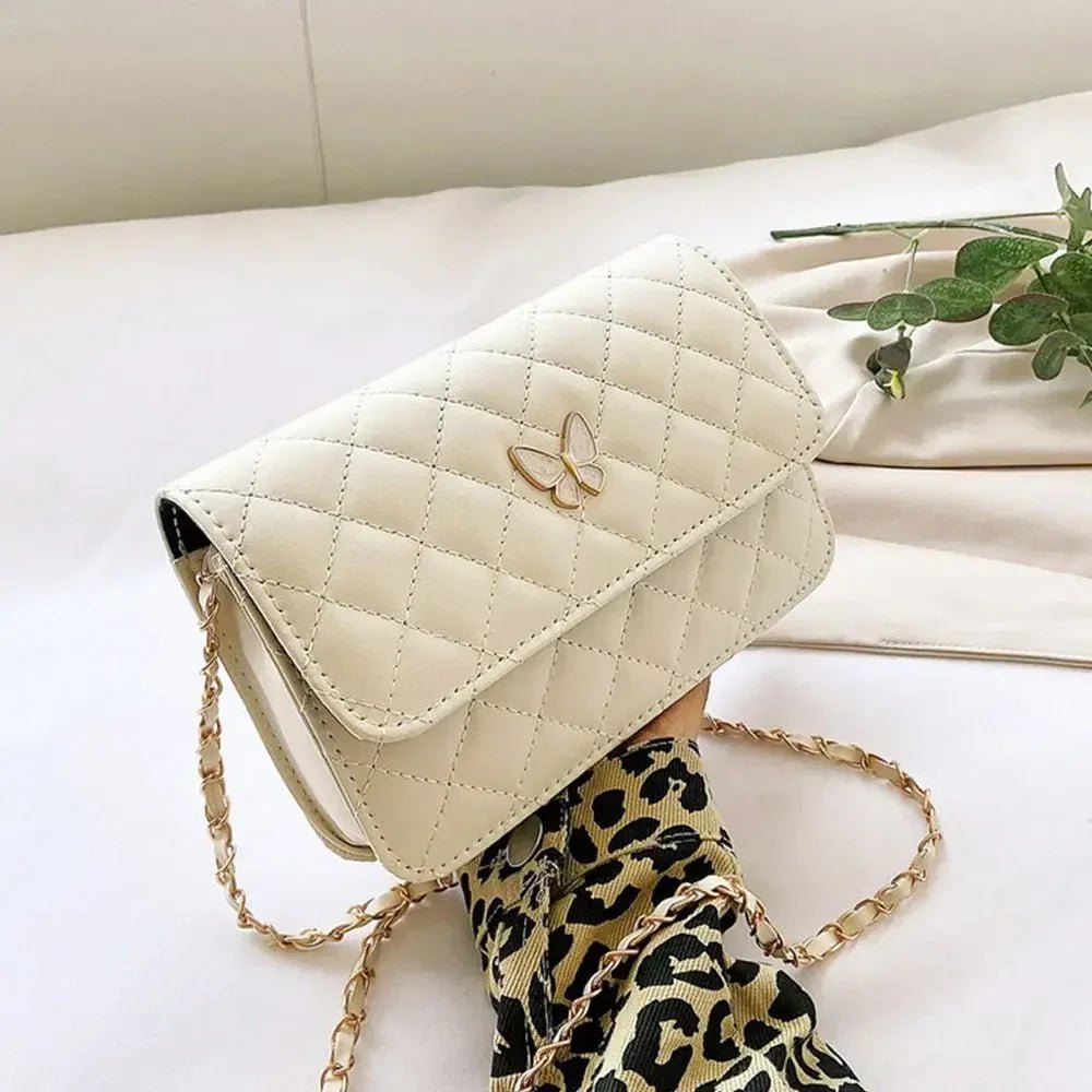 PU Leather Shoulder Bag Classic Style | Diamond Pattern Chain Bag & Daughter Trendy All - Match Crossbody Bag (Mini Korean Style) - Ever Trendy Essentials