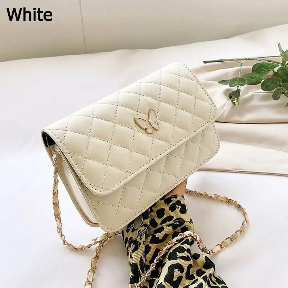 PU Leather Shoulder Bag Classic Style | Diamond Pattern Chain Bag & Daughter Trendy All - Match Crossbody Bag (Mini Korean Style) - Ever Trendy Essentials