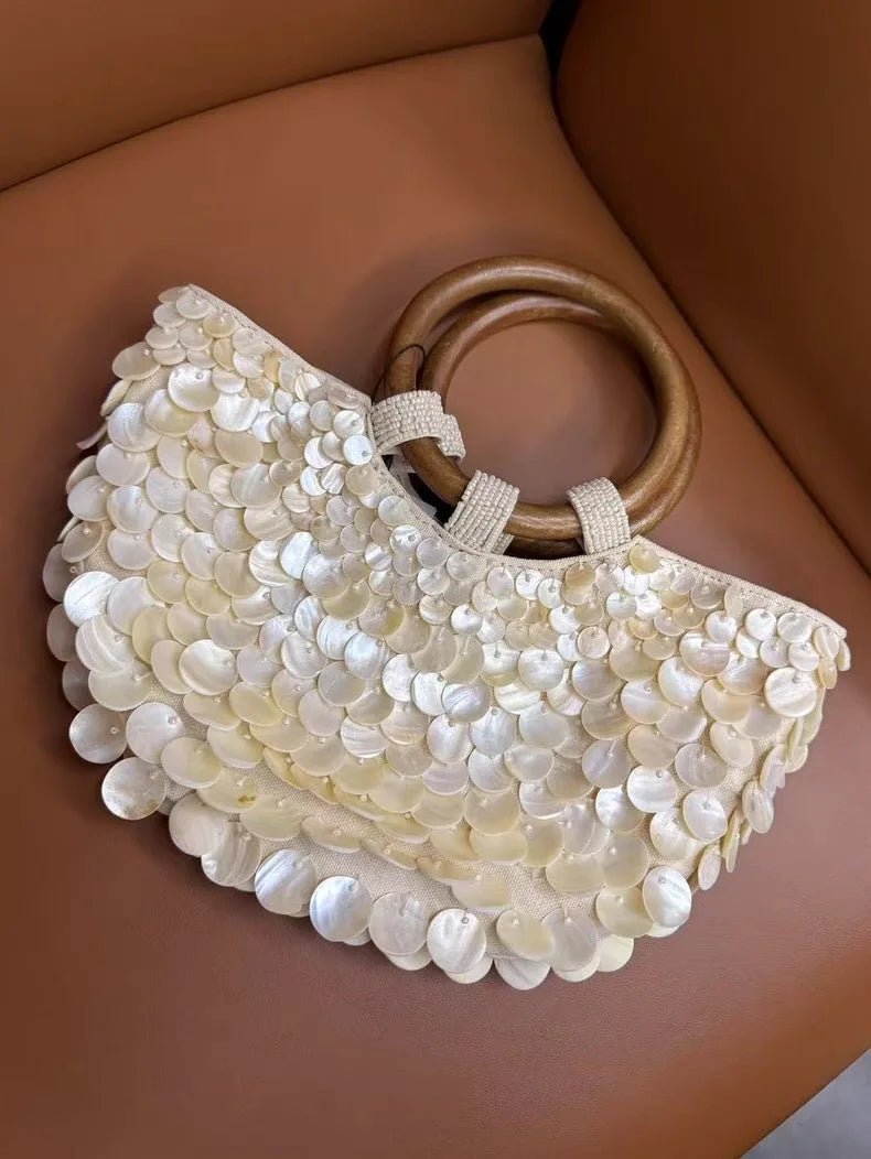 Pure Handmade Natural Shell Bag | New Niche Design Summer Vacation Beach Bag & French Heavy Industry Fashion Ladies Handbag - Ever Trendy Essentials