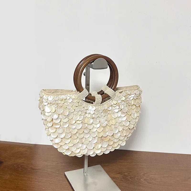 Pure Handmade Natural Shell Bag | New Niche Design Summer Vacation Beach Bag & French Heavy Industry Fashion Ladies Handbag - Ever Trendy Essentials