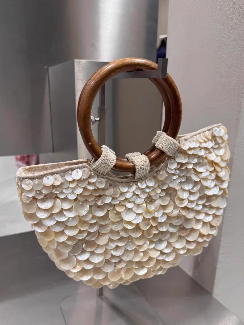 Pure Handmade Natural Shell Bag | New Niche Design Summer Vacation Beach Bag & French Heavy Industry Fashion Ladies Handbag - Ever Trendy Essentials