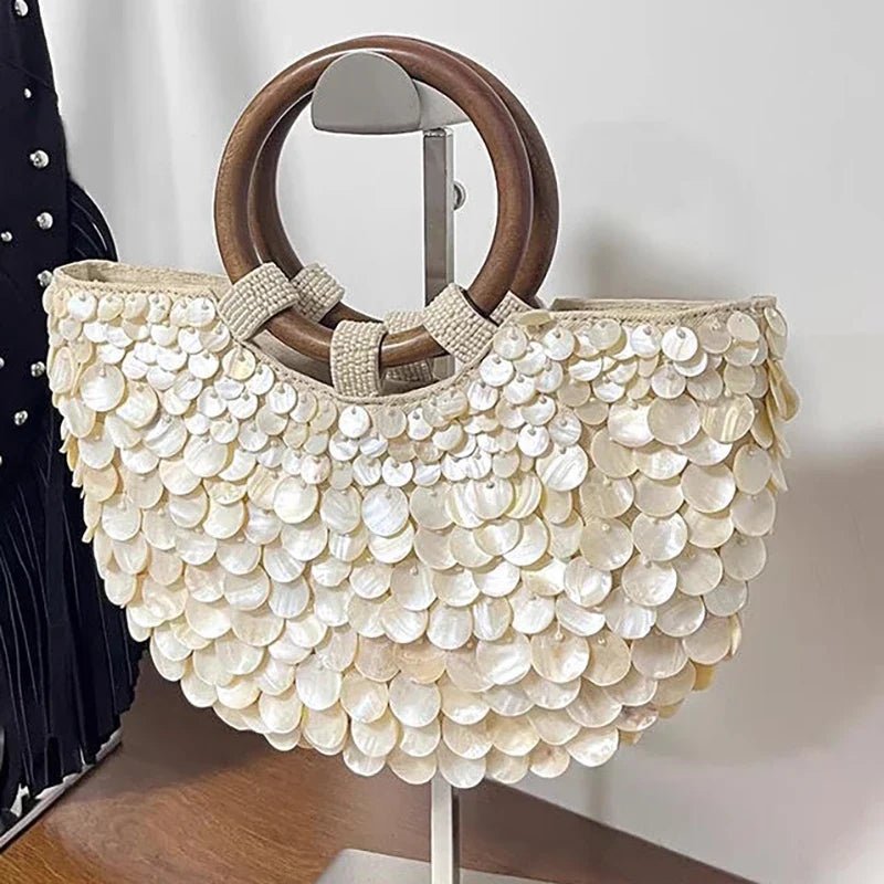 Pure Handmade Natural Shell Bag | New Niche Design Summer Vacation Beach Bag & French Heavy Industry Fashion Ladies Handbag - Ever Trendy Essentials