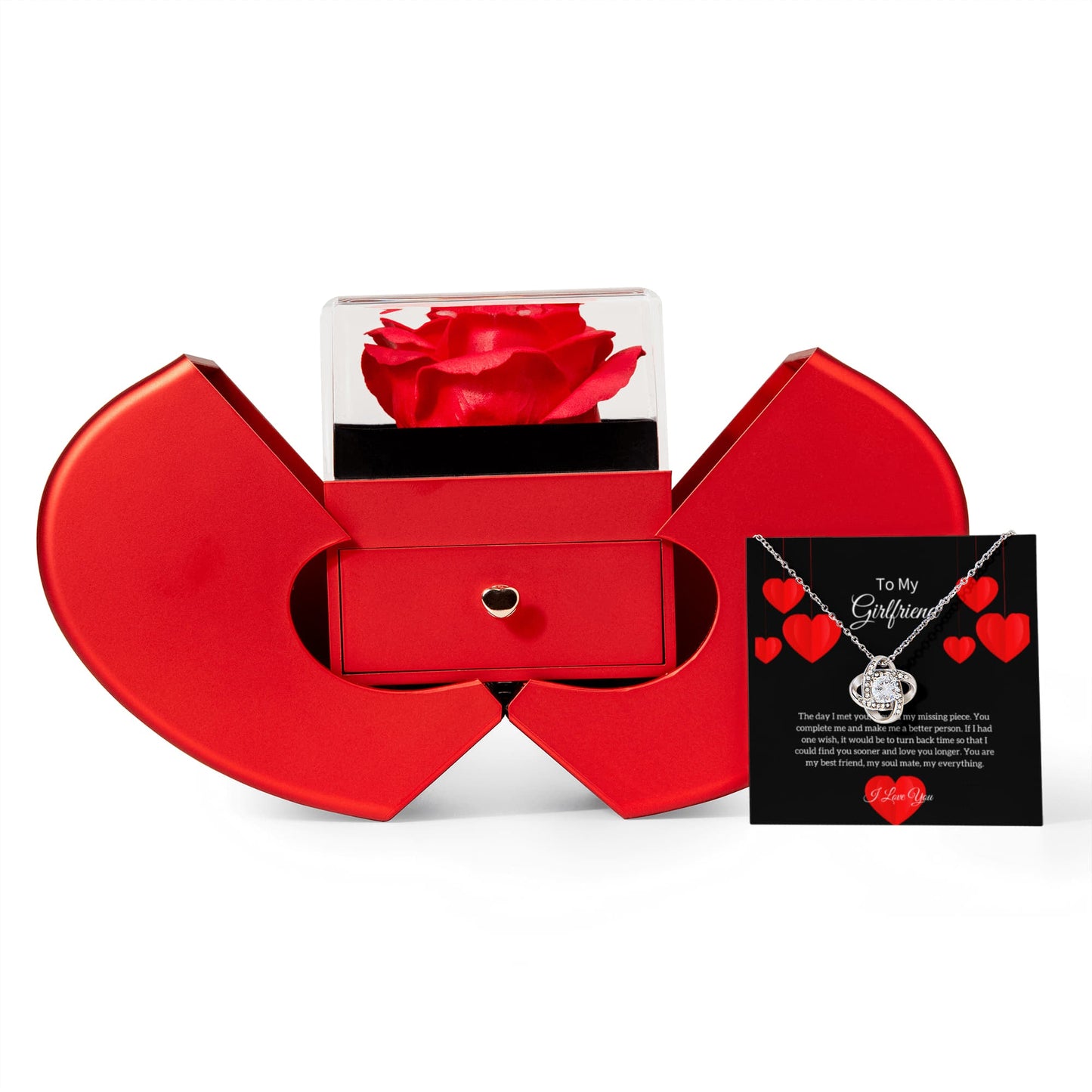 Red Heart Love Knot Necklace for Girlfriend - Ever Trendy Essentials