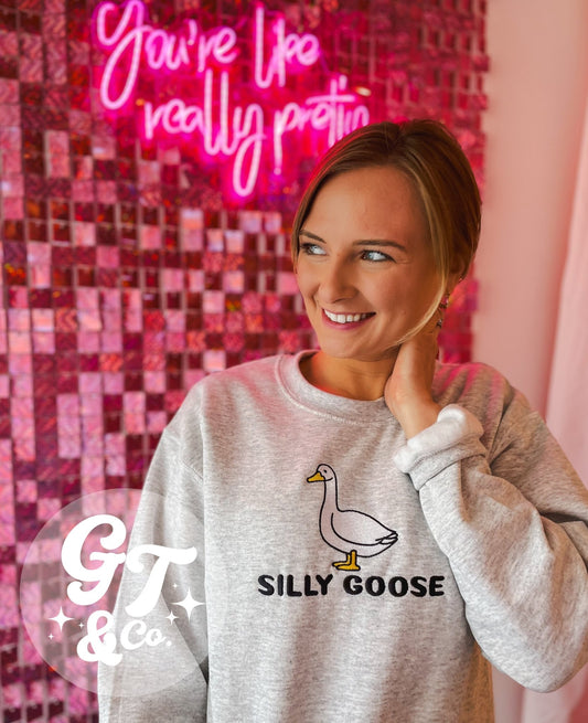 Silly Goose Embroidered Crewneck *MADE TO ORDER* - Ever Trendy Essentials