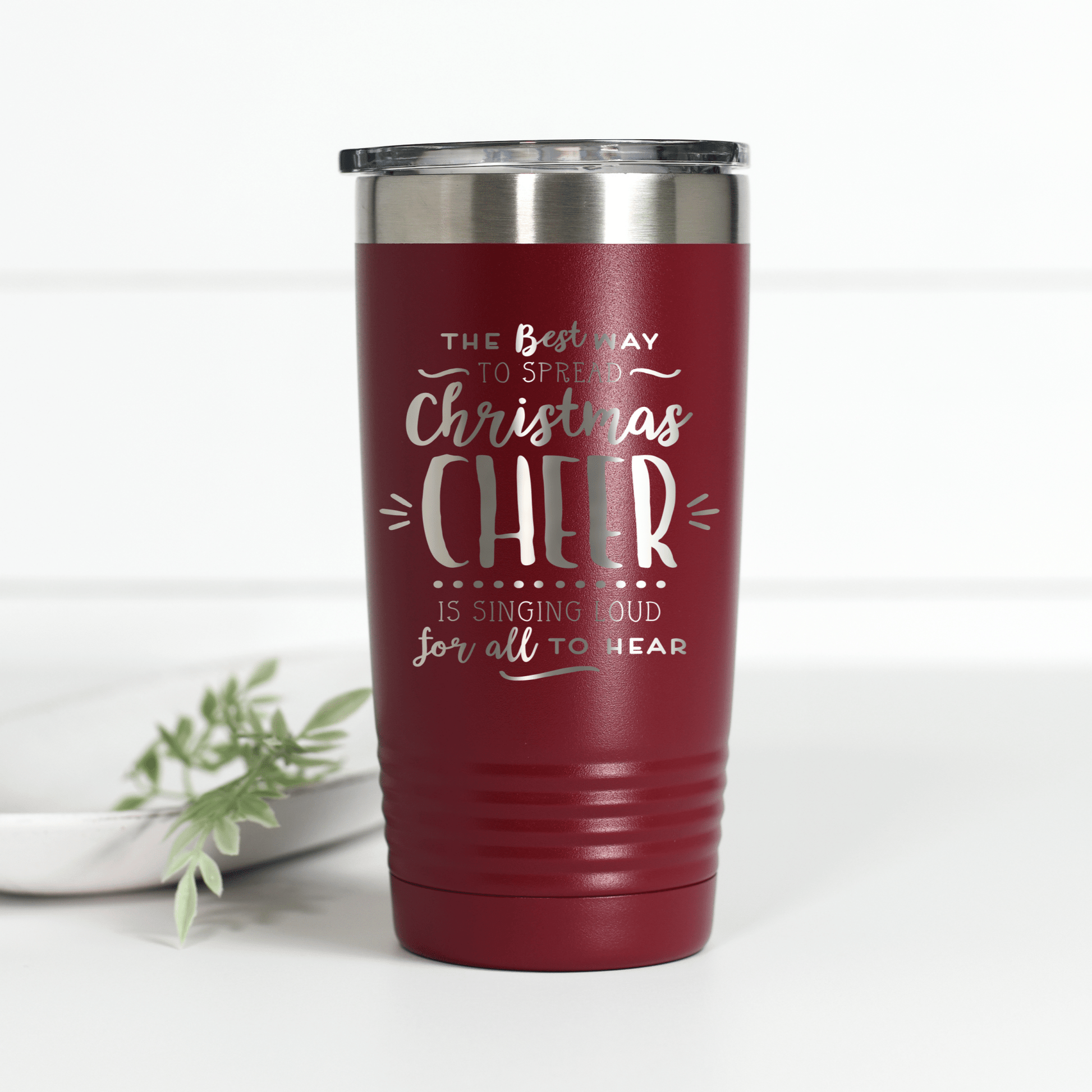 Spread Christmas Cheer 20 oz Engraved Tumbler - Ever Trendy Essentials