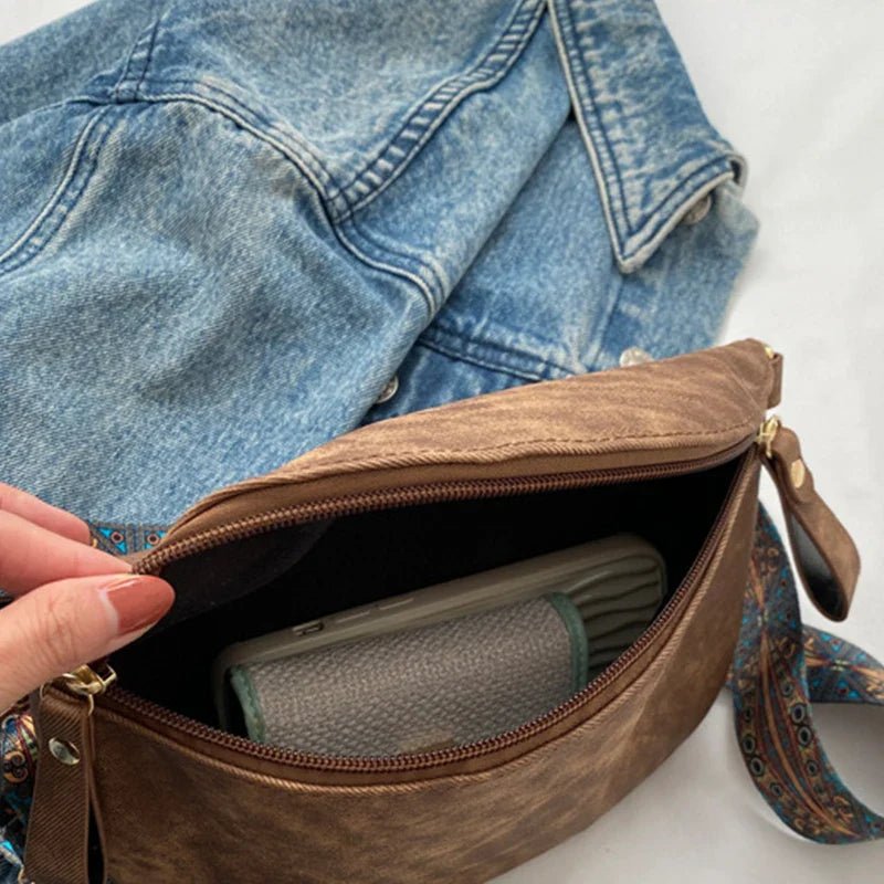 Stylish Hobo Solid Color Satchel | Luxury Designer Chest Bag & Women's PU Leather Waist Bags (Wide Strap Fashion Fanny Shoulder Pack) - Ever Trendy Essentials