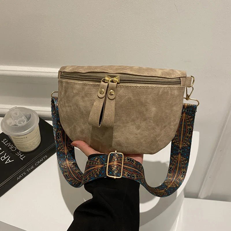 Stylish Hobo Solid Color Satchel | Luxury Designer Chest Bag & Women's PU Leather Waist Bags (Wide Strap Fashion Fanny Shoulder Pack) - Ever Trendy Essentials