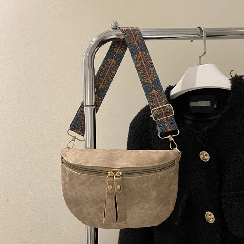 Stylish Hobo Solid Color Satchel | Luxury Designer Chest Bag & Women's PU Leather Waist Bags (Wide Strap Fashion Fanny Shoulder Pack) - Ever Trendy Essentials