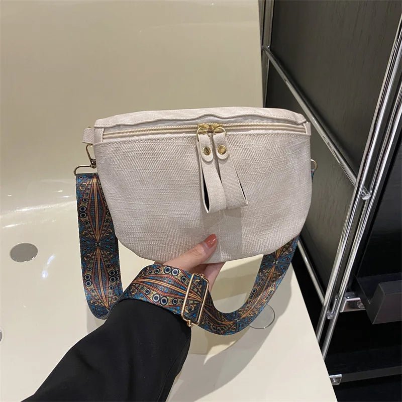 Stylish Hobo Solid Color Satchel | Luxury Designer Chest Bag & Women's PU Leather Waist Bags (Wide Strap Fashion Fanny Shoulder Pack) - Ever Trendy Essentials
