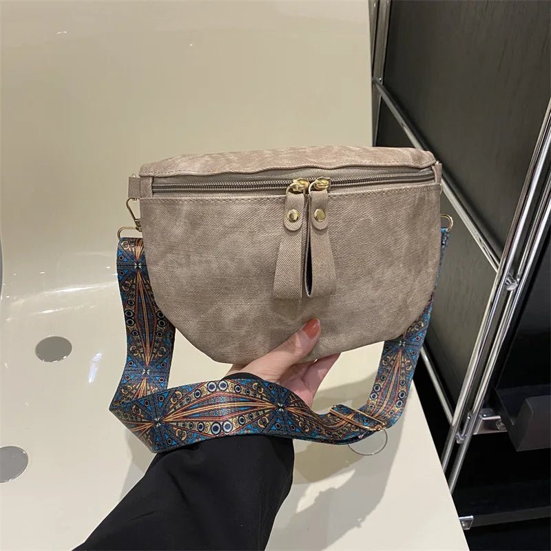 Stylish Hobo Solid Color Satchel | Luxury Designer Chest Bag & Women's PU Leather Waist Bags (Wide Strap Fashion Fanny Shoulder Pack) - Ever Trendy Essentials