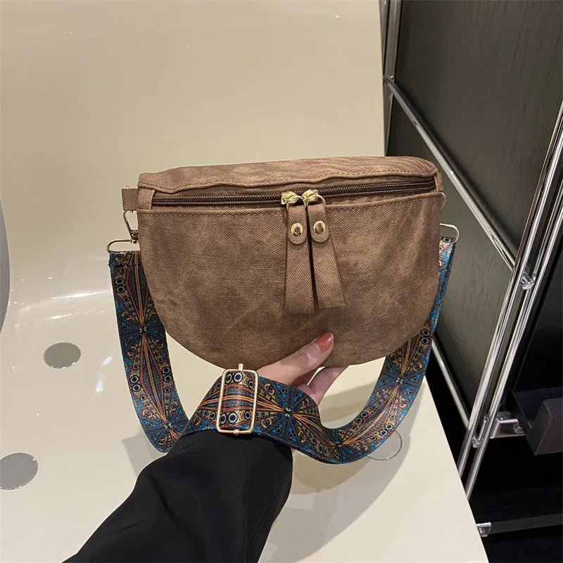 Stylish Hobo Solid Color Satchel | Luxury Designer Chest Bag & Women's PU Leather Waist Bags (Wide Strap Fashion Fanny Shoulder Pack) - Ever Trendy Essentials