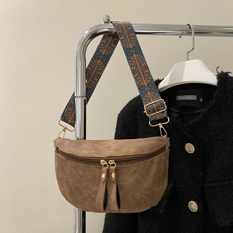 Stylish Hobo Solid Color Satchel | Luxury Designer Chest Bag & Women's PU Leather Waist Bags (Wide Strap Fashion Fanny Shoulder Pack) - Ever Trendy Essentials