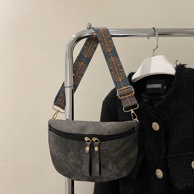 Stylish Hobo Solid Color Satchel | Luxury Designer Chest Bag & Women's PU Leather Waist Bags (Wide Strap Fashion Fanny Shoulder Pack) - Ever Trendy Essentials