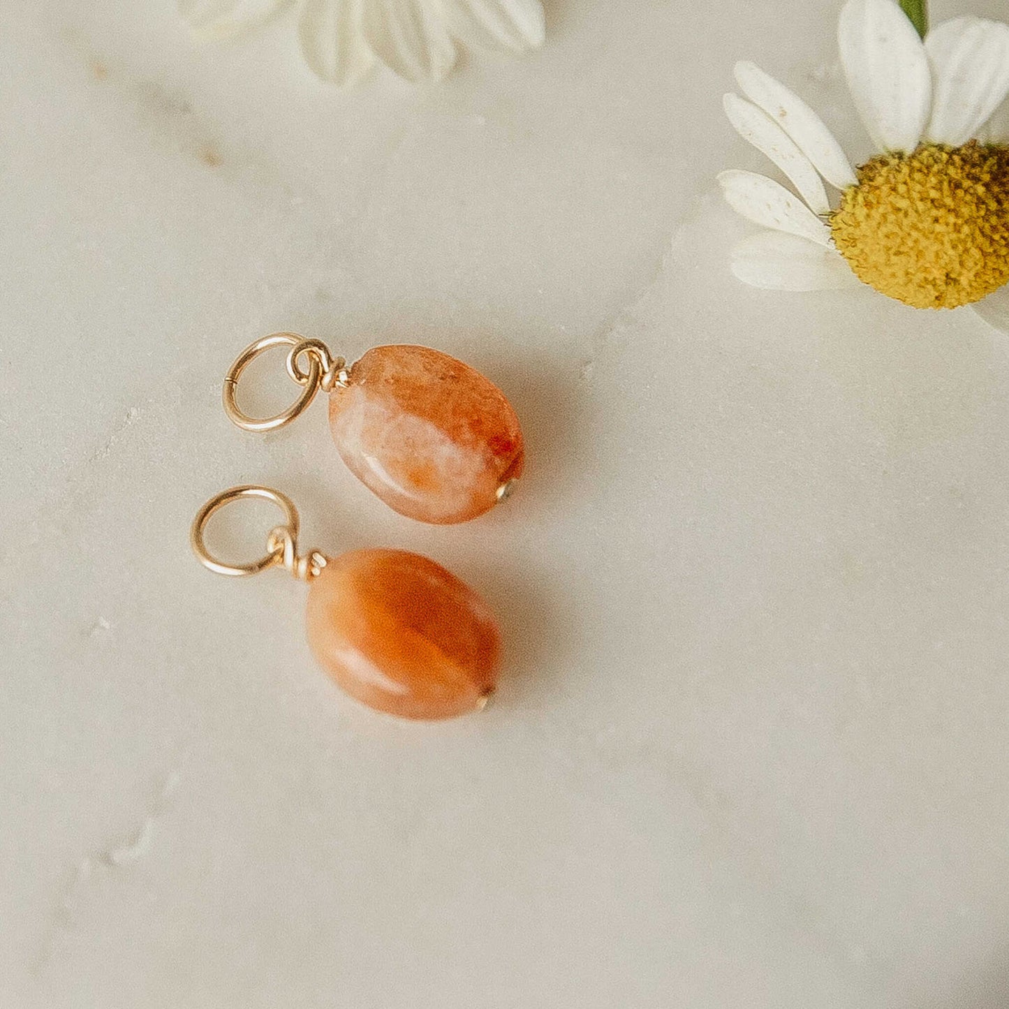 Sunstone Peach Hoop Charms - Ever Trendy Essentials