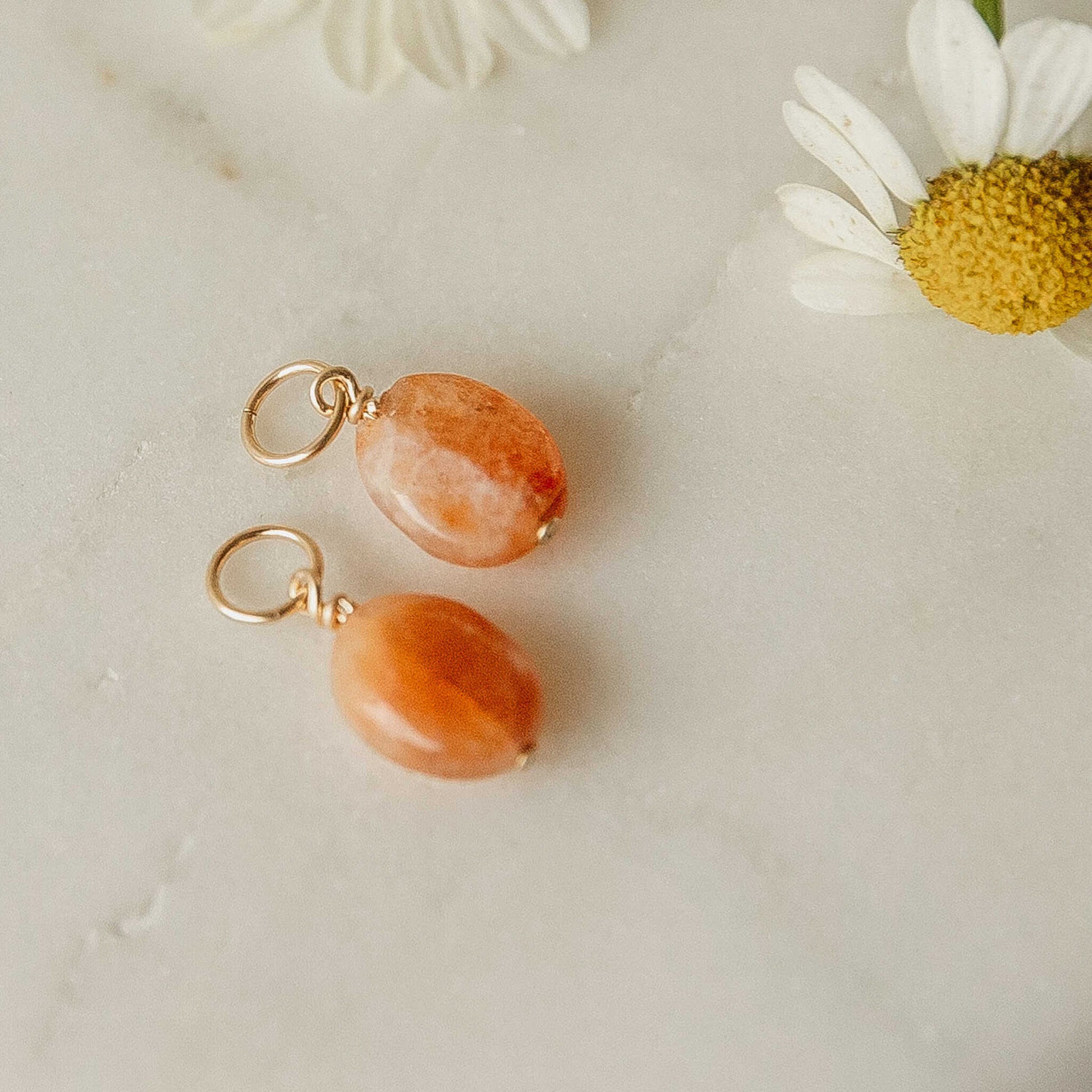 Sunstone Peach Hoop Charms - Ever Trendy Essentials