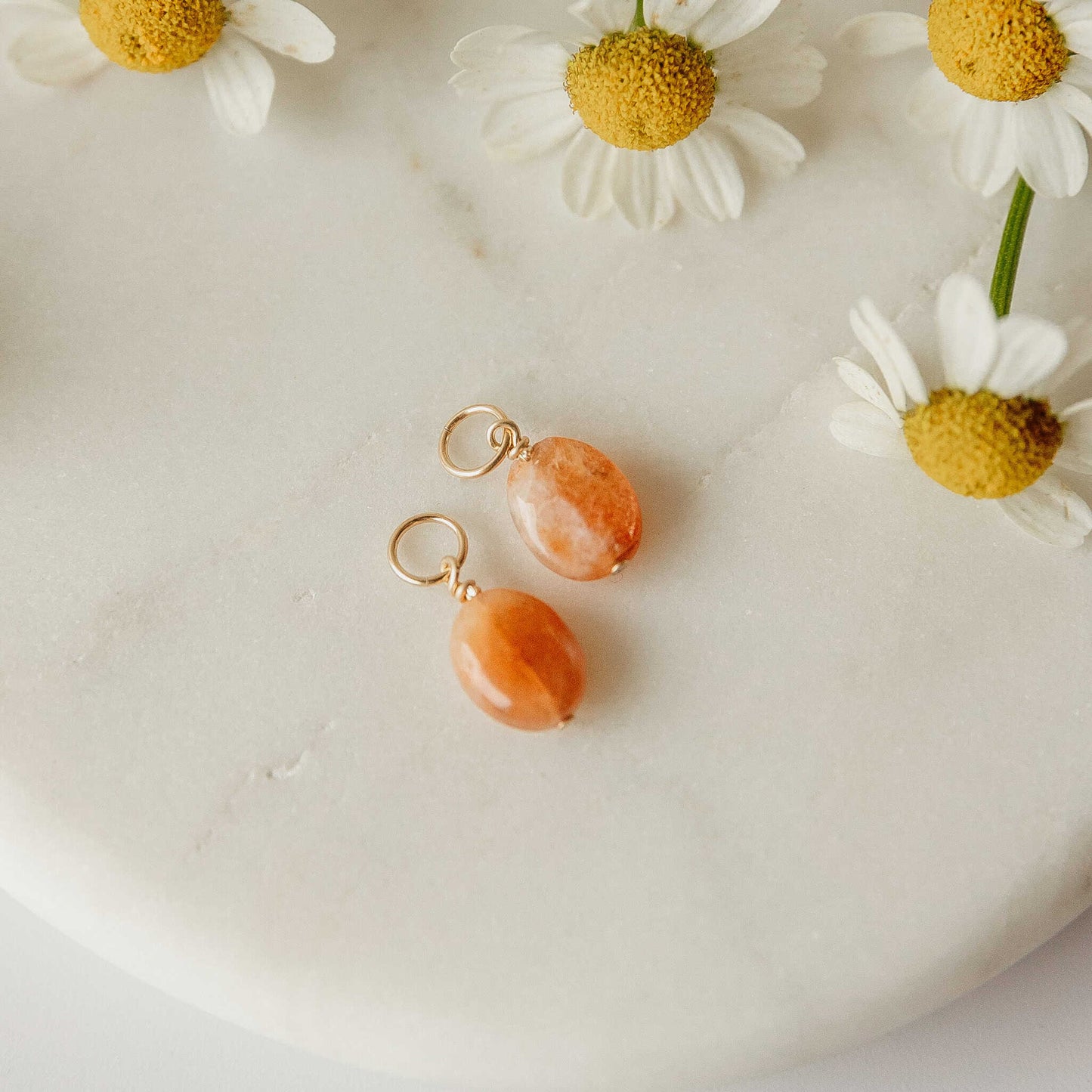 Sunstone Peach Hoop Charms - Ever Trendy Essentials