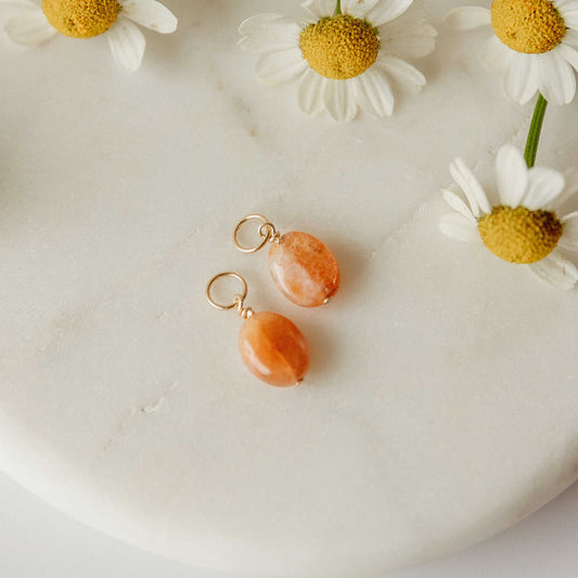 Sunstone Peach Hoop Charms - Ever Trendy Essentials