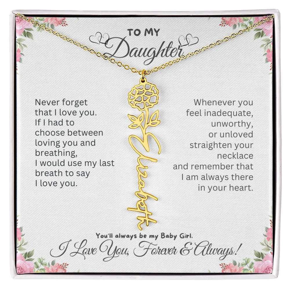 To My Daughter I Birthday Gift I Christmas Present I Birth Necklace I Name Necklace - Ever Trendy Essentials