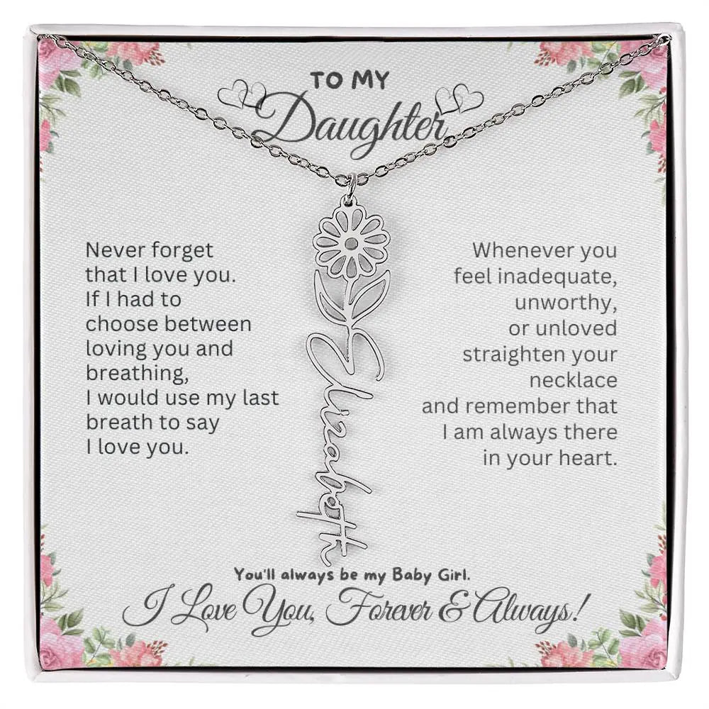 To My Daughter I Birthday Gift I Christmas Present I Birth Necklace I Name Necklace - Ever Trendy Essentials