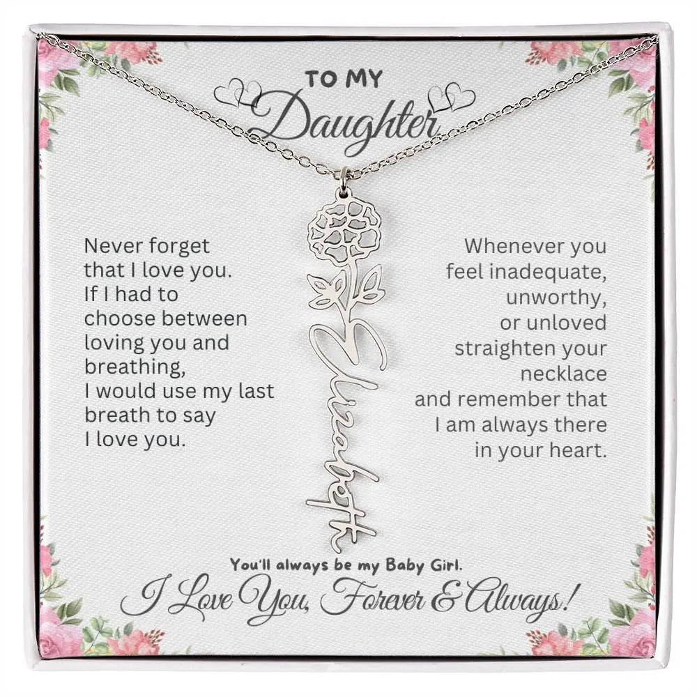 To My Daughter I Birthday Gift I Christmas Present I Birth Necklace I Name Necklace - Ever Trendy Essentials
