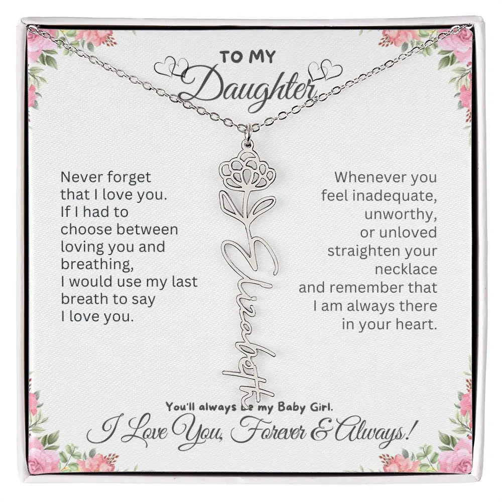 To My Daughter I Birthday Gift I Christmas Present I Birth Necklace I Name Necklace - Ever Trendy Essentials