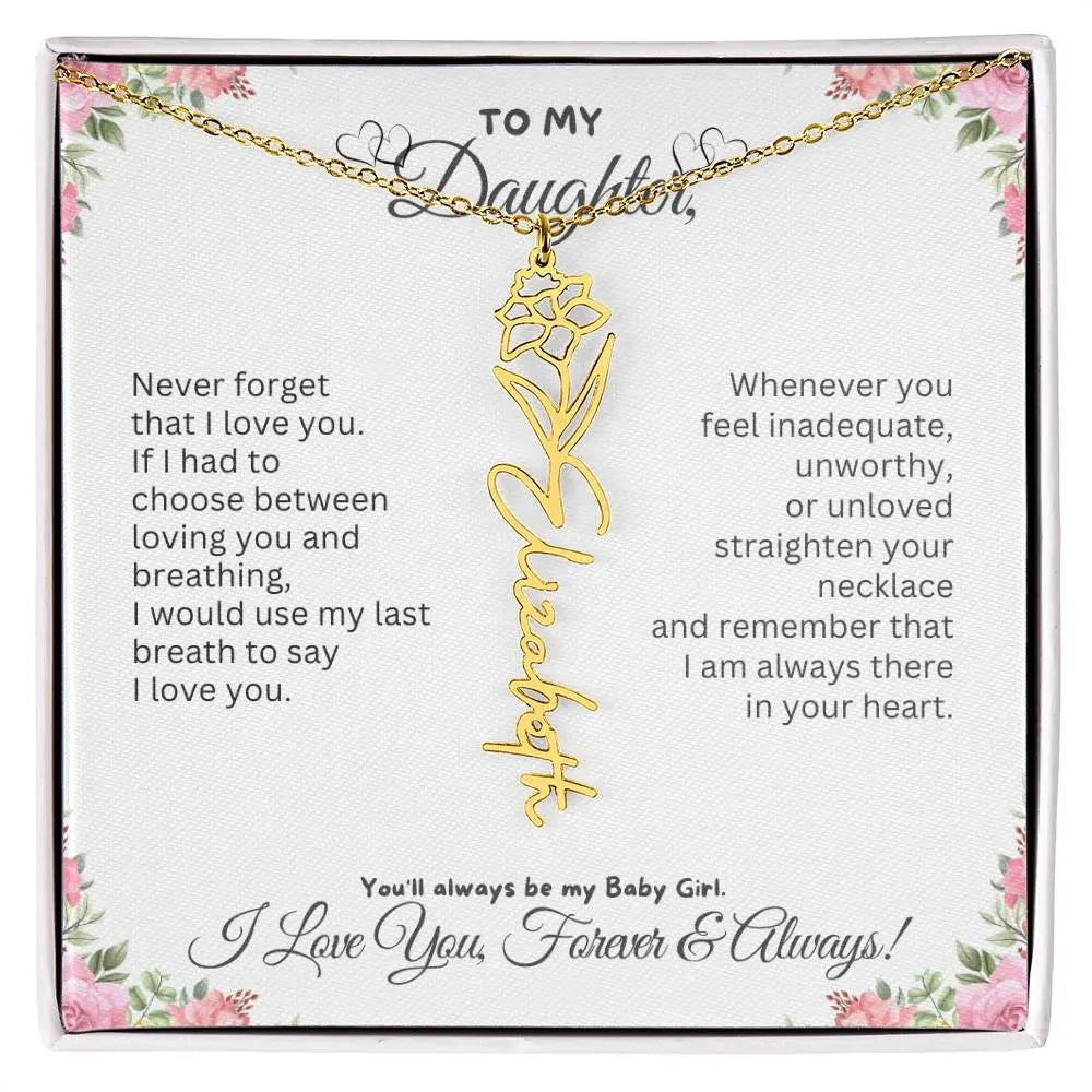 To My Daughter I Birthday Gift I Christmas Present I Birth Necklace I Name Necklace - Ever Trendy Essentials