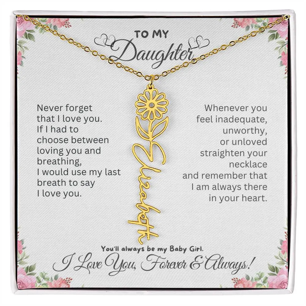 To My Daughter I Birthday Gift I Christmas Present I Birth Necklace I Name Necklace - Ever Trendy Essentials