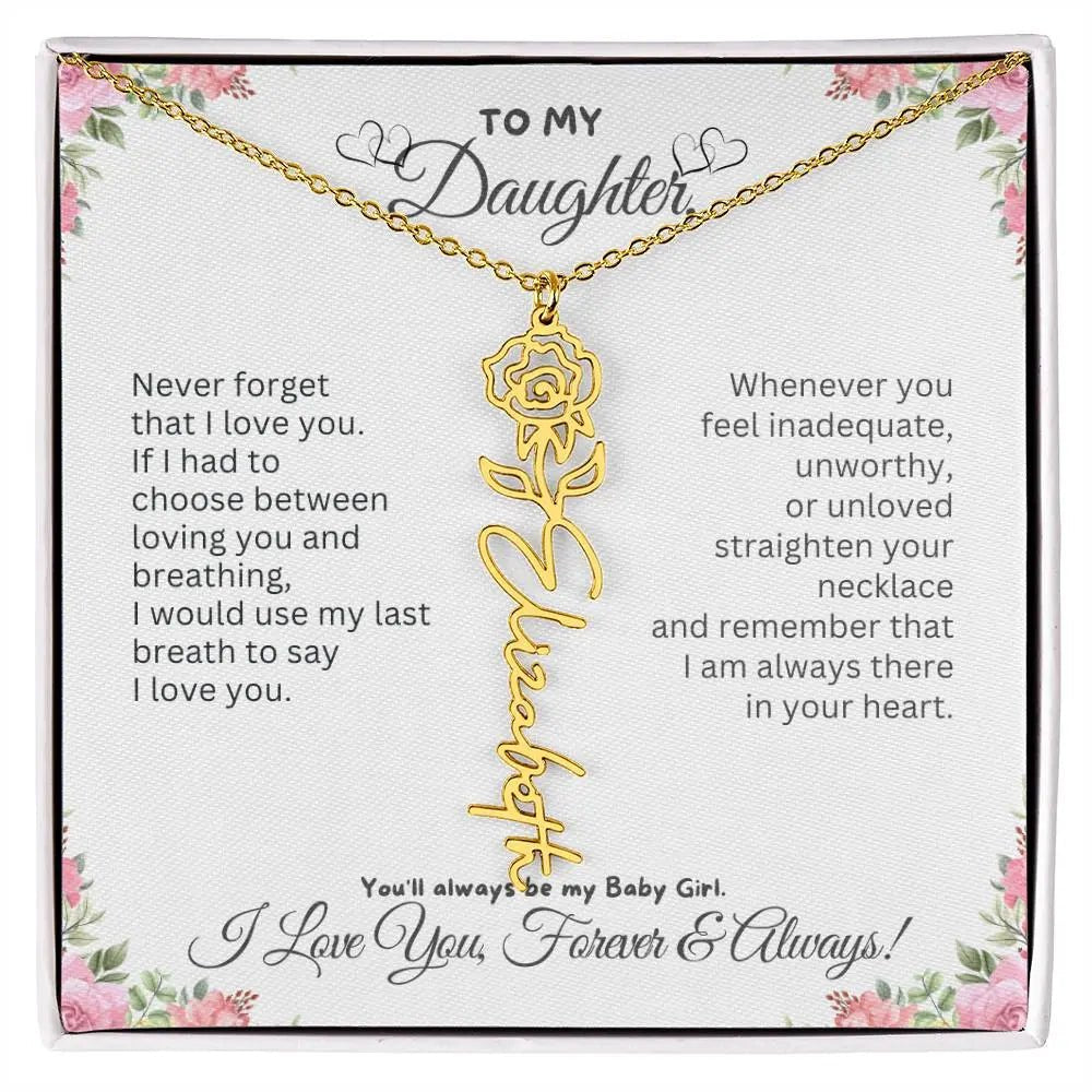To My Daughter I Birthday Gift I Christmas Present I Birth Necklace I Name Necklace - Ever Trendy Essentials