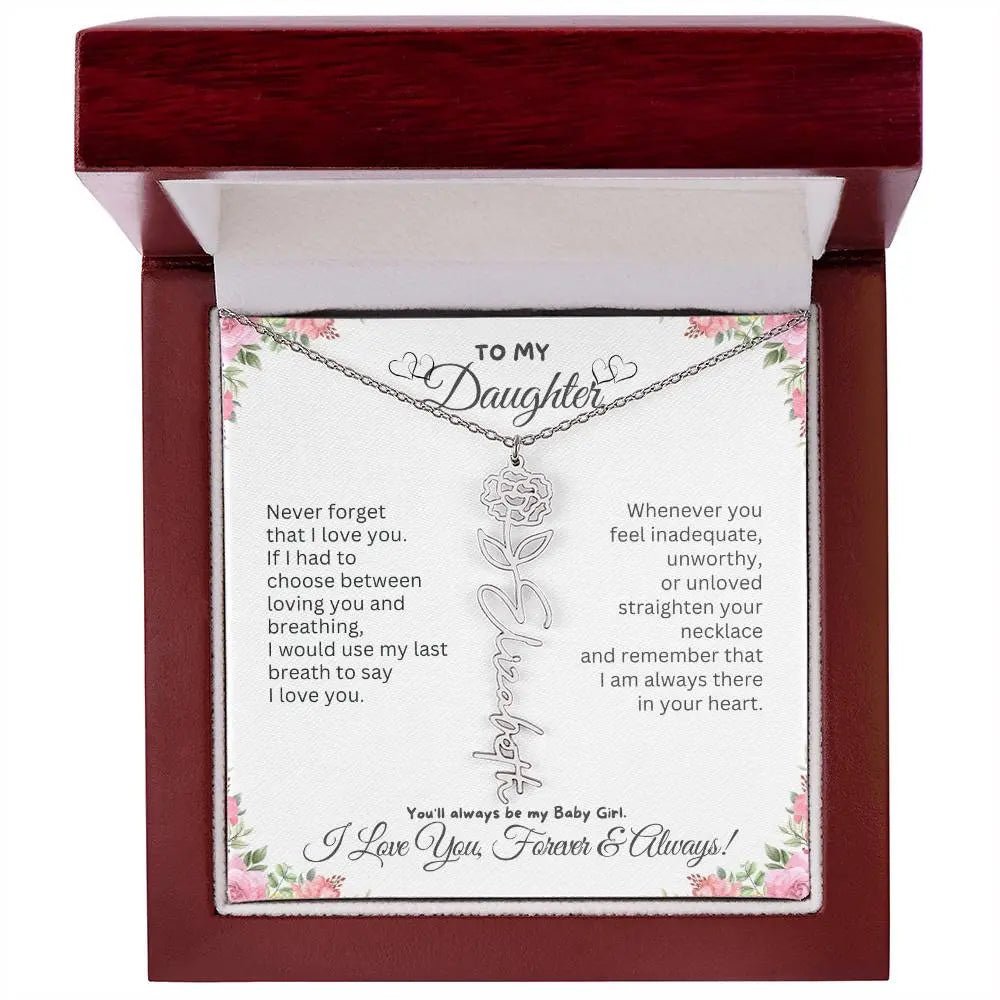 To My Daughter I Birthday Gift I Christmas Present I Birth Necklace I Name Necklace - Ever Trendy Essentials