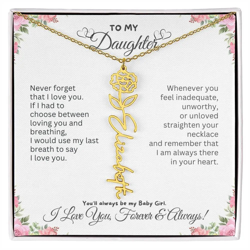 To My Daughter I Birthday Gift I Christmas Present I Birth Necklace I Name Necklace - Ever Trendy Essentials