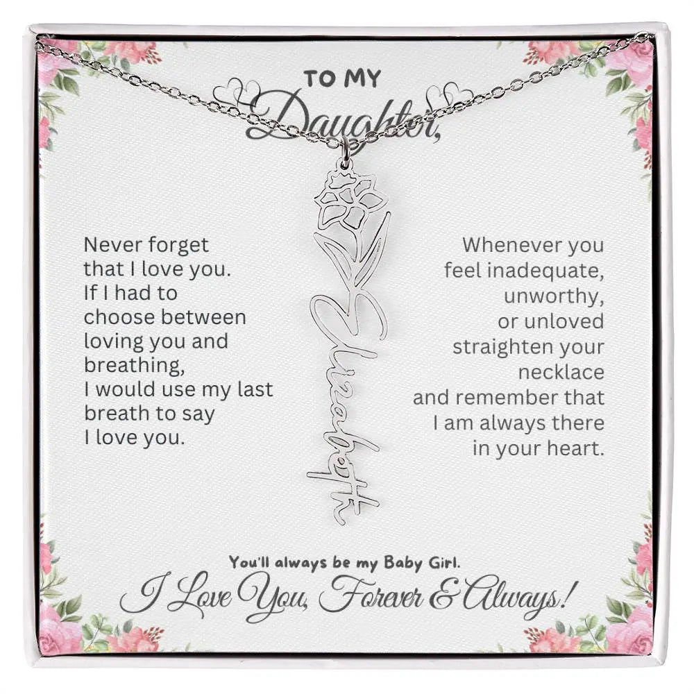 To My Daughter I Birthday Gift I Christmas Present I Birth Necklace I Name Necklace - Ever Trendy Essentials