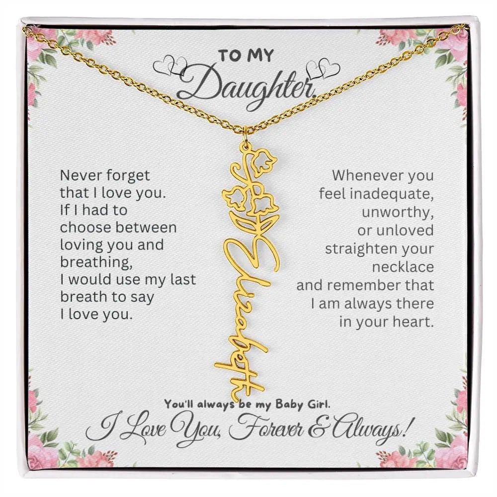 To My Daughter I Birthday Gift I Christmas Present I Birth Necklace I Name Necklace - Ever Trendy Essentials