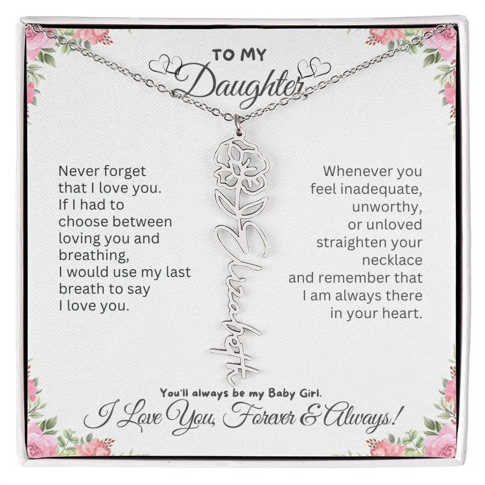 To My Daughter I Birthday Gift I Christmas Present I Birth Necklace I Name Necklace - Ever Trendy Essentials