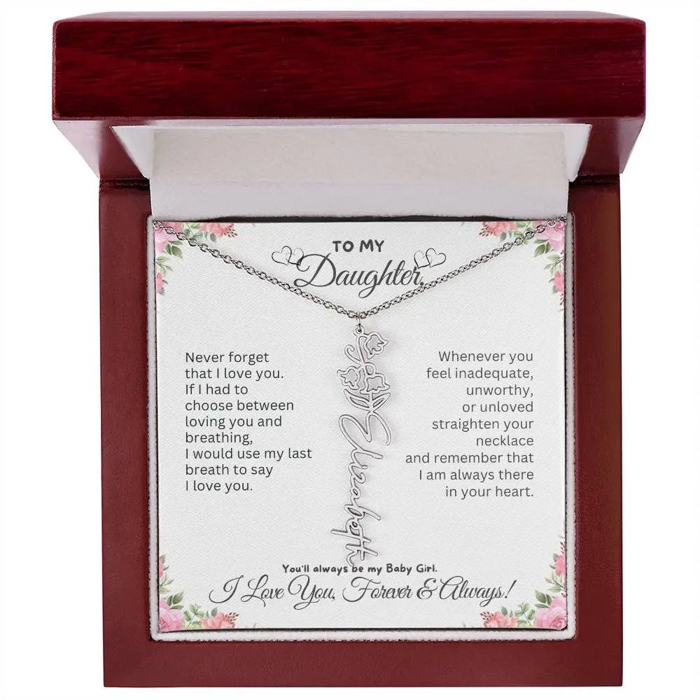 To My Daughter I Birthday Gift I Christmas Present I Birth Necklace I Name Necklace - Ever Trendy Essentials