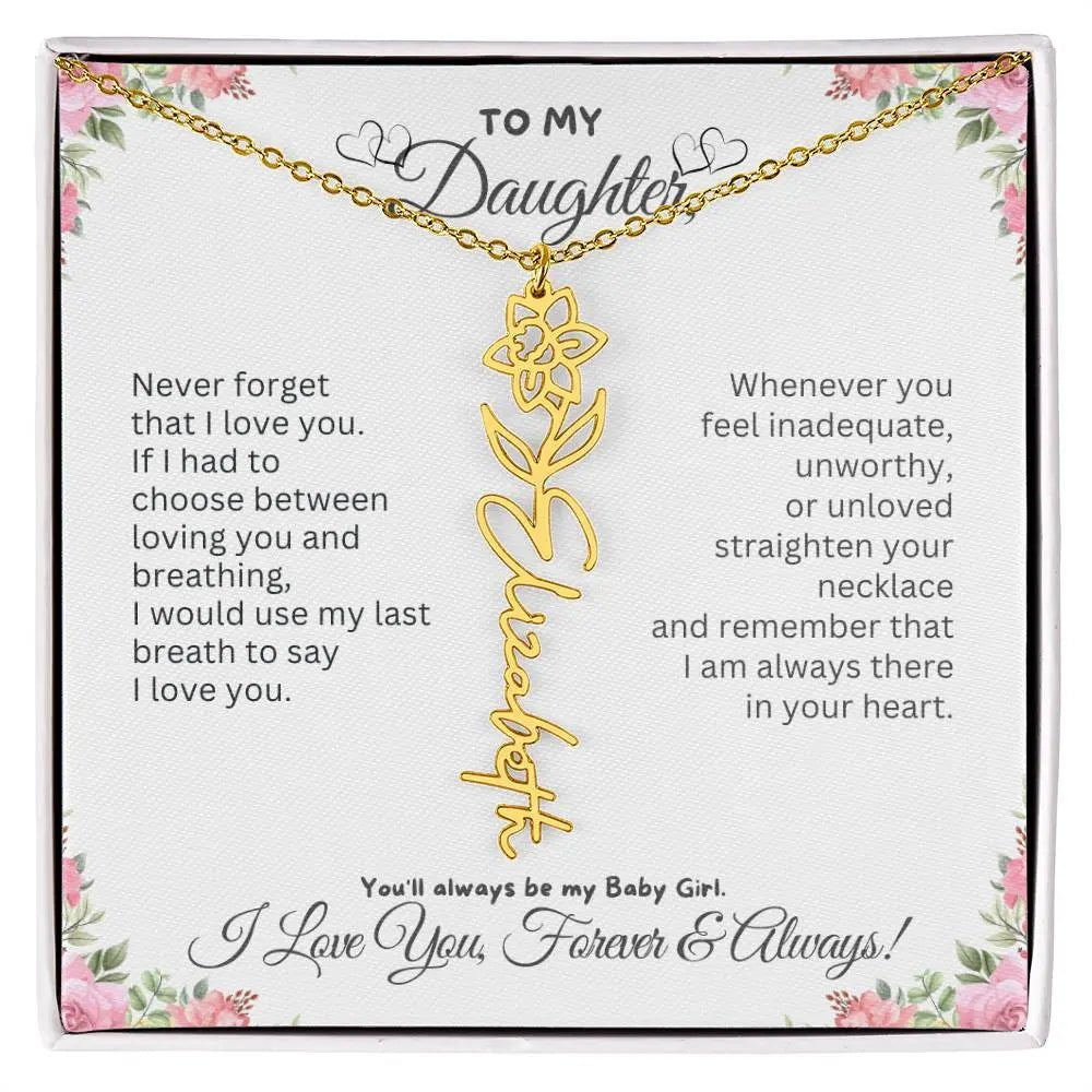 To My Daughter I Birthday Gift I Christmas Present I Birth Necklace I Name Necklace - Ever Trendy Essentials
